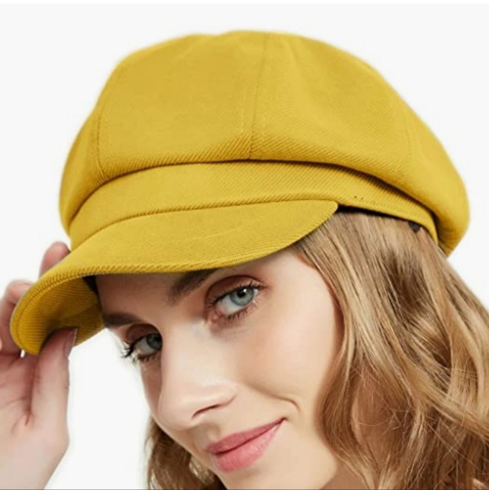 COPY - TOPHOPE 8 Panels Newsboy Caps for Women Cotton Wool Blended Cabbie Hat